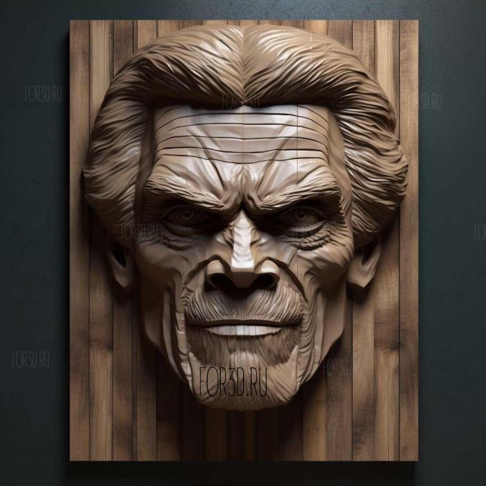 willem dafoe 4 stl model for CNC